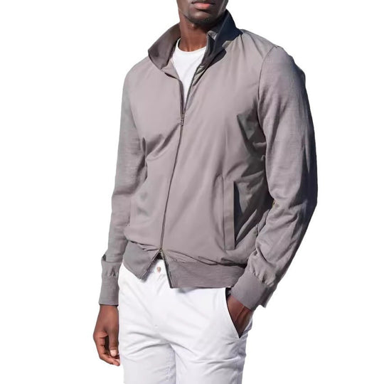 Herren sportliche Übergangsjacke mit modernem Stehkragen und elastischen Bündchen R&B