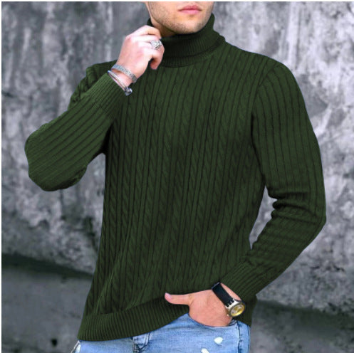 Herren Rollkragenpullover mit strukturiertem Kabelstrickdesign