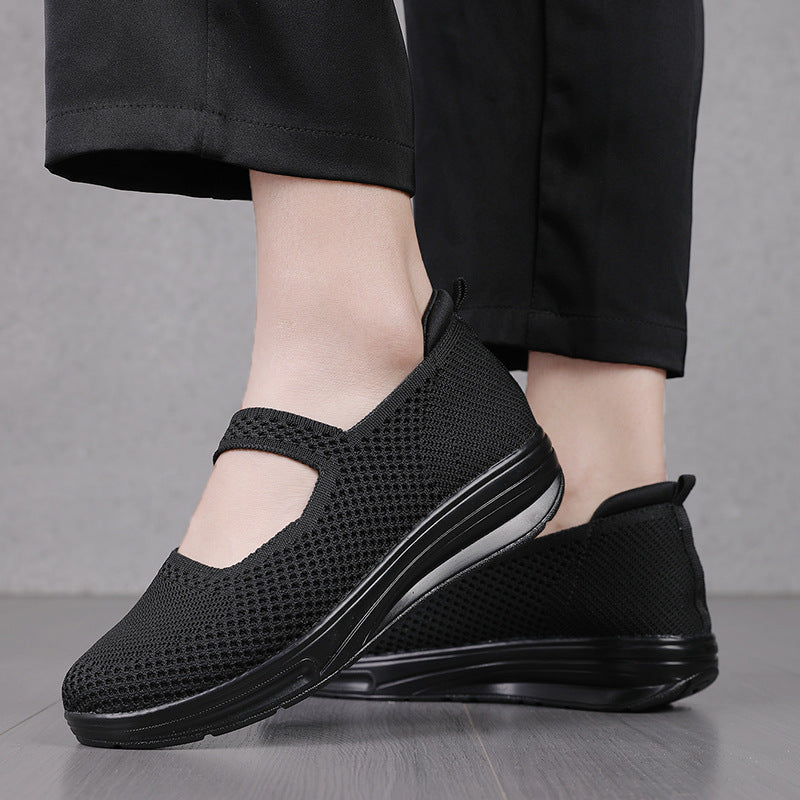 Damen Slip-On Sneakers mit atmungsaktiver Netzstruktur und dämpfender Sohle