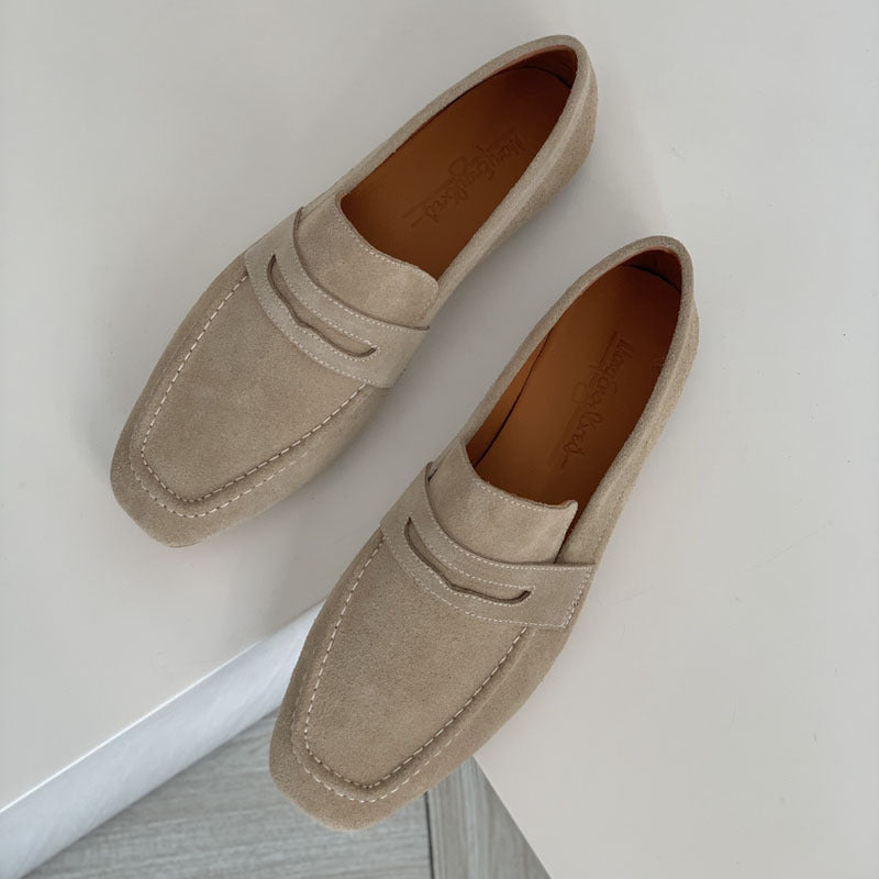 Damen Mokassins aus hochwertigem Wildleder mit eleganter Naht