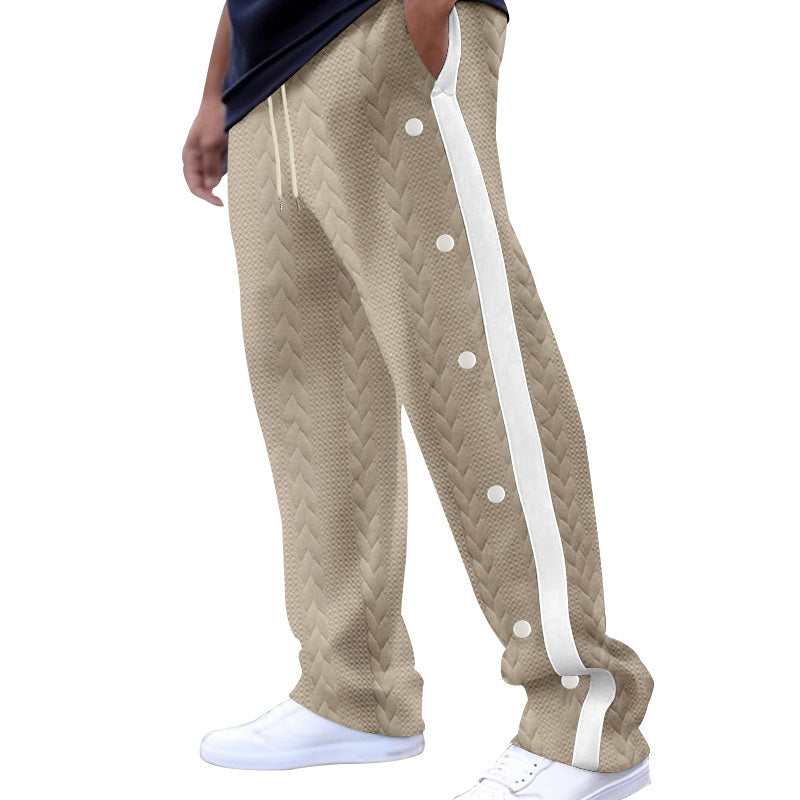 Herren Sportliche Freizeithose im modernen Design mit seitlichem Knopfleisten R&B