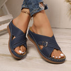 Damen komfortable Mules mit geflochtenem Riemendesign und anatomischem Fußbett R&B