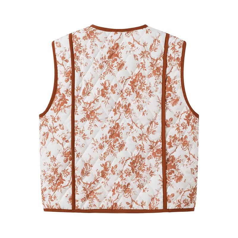 Damen Weste mit floralem Design und praktischen Taschen R&B