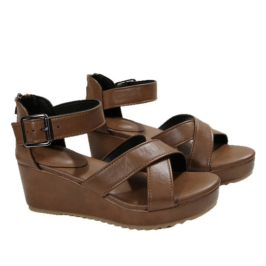 Damen Wedge-Sandalen mit verstellbaren Riemen und rutschfester Sohle R&B