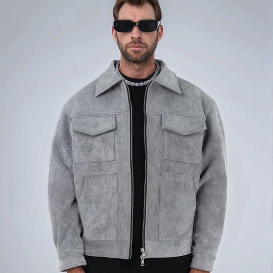 Herren lässige Suede Jacke R&B