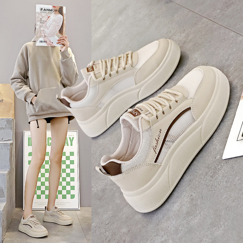 Damen Komfortable Fashion Sneakers mit dicker Profilsohle und atmungsaktiver Mesh-Oberfläche R&B