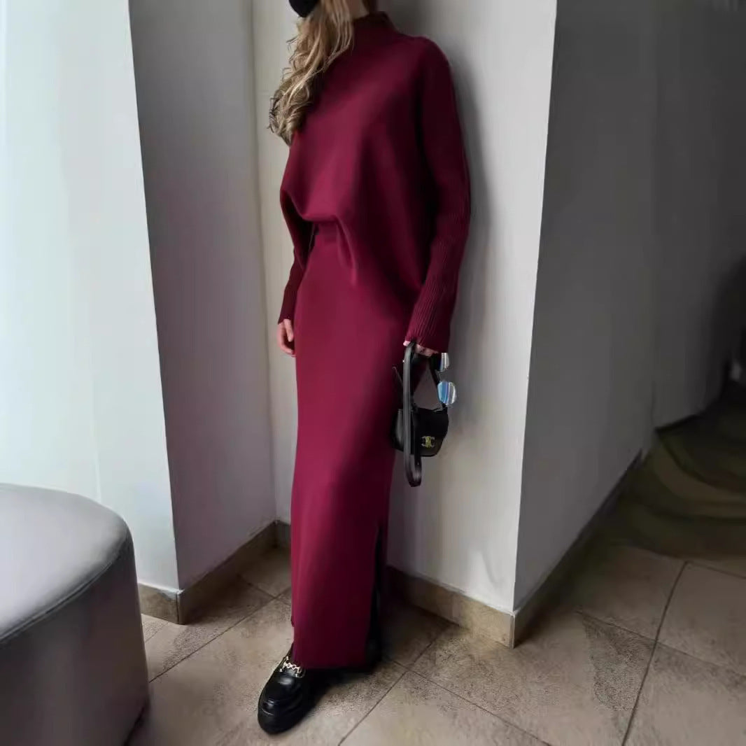 Damen Elegant gestricktes Maxikleid mit lässigem Schnitt R&B