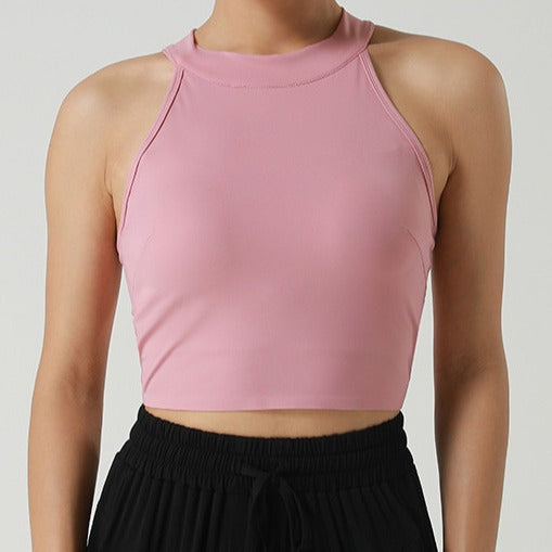 Damen Sportliches Crop-Top mit hohem Kragen und atmungsaktiven Eigenschaften R&B