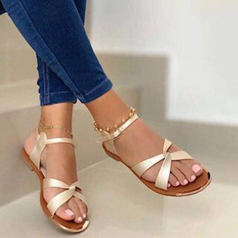 Damen elegante flache Sandalen R&B