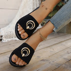 Damen Offene Pantoletten mit elegantem Ring-Detail R&B