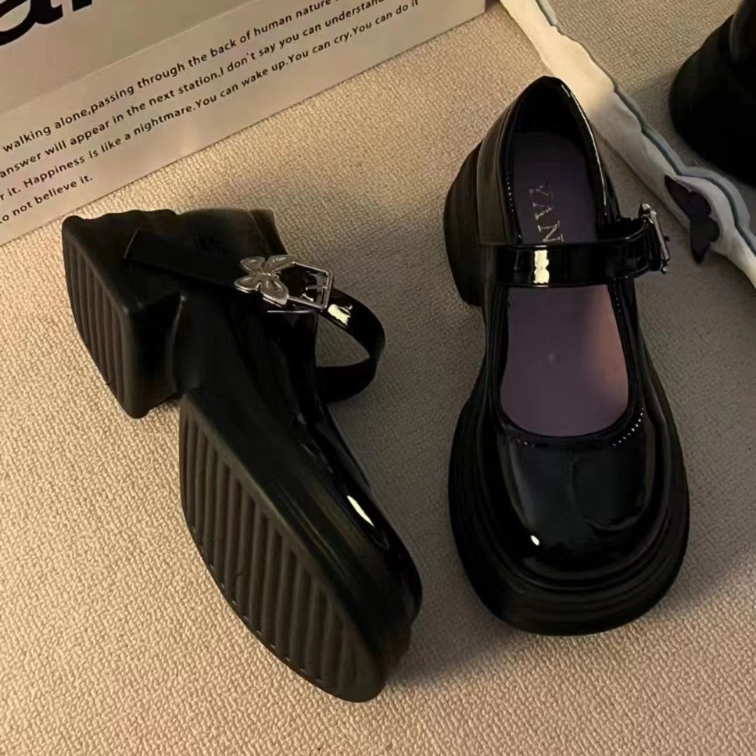 Damen Modische Plateau-Pumps mit verstellbarem Riemen und stabiler Sohle R&B