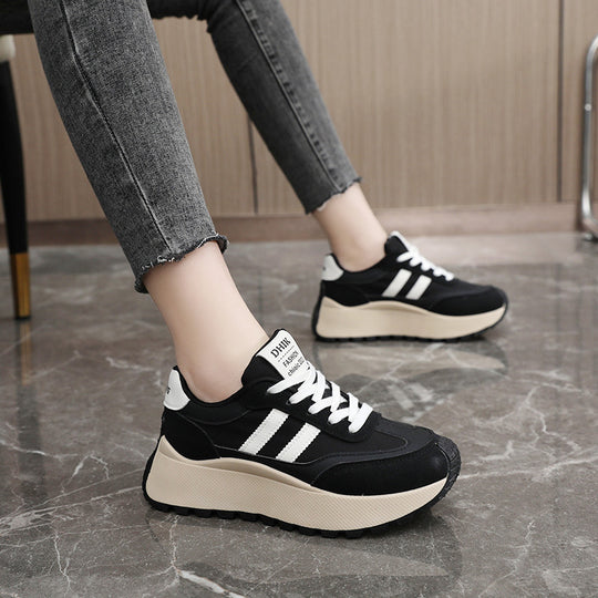 Damen Modische Plateau Sneakers mit trendiger Silhouette und dämpfender Laufsohle R&B
