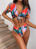Damen Trendiger Bikini mit floralen Akzenten