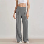 Damen Komfort-Faltenhose mit hohem Bund.