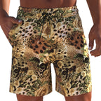 Herren Badeshorts mit animalischem Muster und elastischem Bund