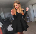 Damen Verspieltes schulterfreies Cocktailkleid mit Volants und tiefem V-Ausschnitt R&B
