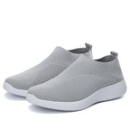 Damen atmungsaktive Slip-On Sneakers mit elastischem Obermaterial
