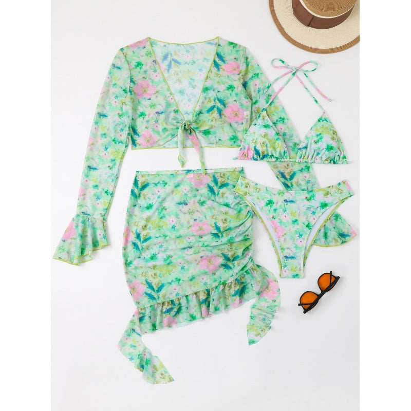 Damen Bikiniset mit floralem Design und eleganten Rüschendetails R&B