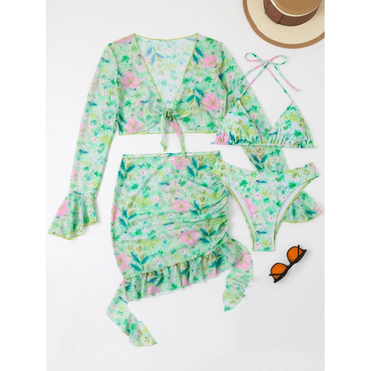 Damen Bikiniset mit floralem Design und eleganten Rüschendetails R&B
