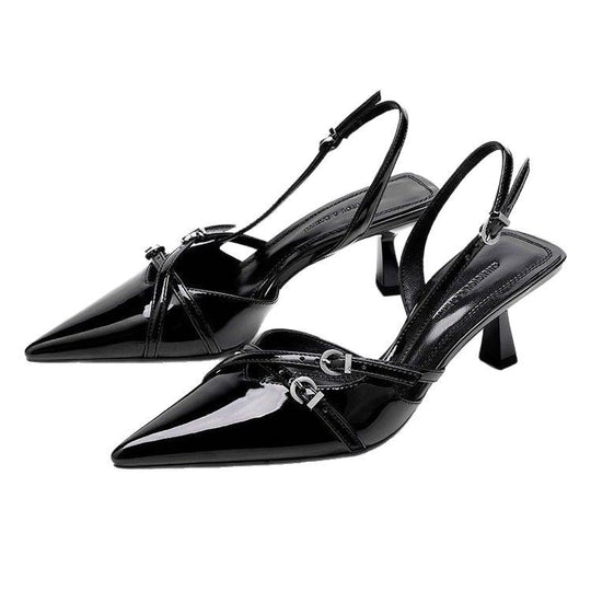 Damen Slingback High Heels mit glänzenden Akzenten R&B