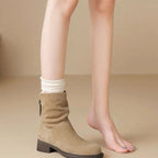 Damen Modische Stiefeletten mit hohem Kragen und seitlichem Reißverschluss R&B