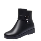 Damen gefütterte Winterstiefel mit modischer Schnallenverzierung R&B