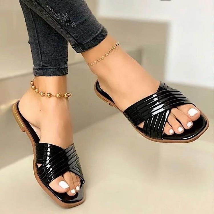 Damen elegante Riemchen-Sandalen mit geschwungenem Design R&B