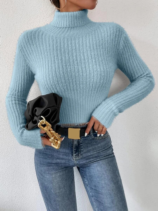 Damen Chic Rollkragenpullover aus feinem Strick R&B