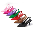 Damen Slingback-Pumps mit spitzem Zehenbereich und elegantem Absatz R&B