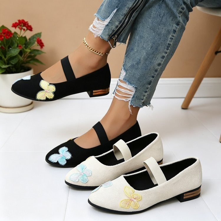 Damen elegante Ballerinas mit floralem Applikationsdesign R&B