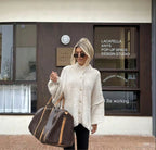 Damen Strickjacke mit weiten Ärmeln und Knopfdetails R&B