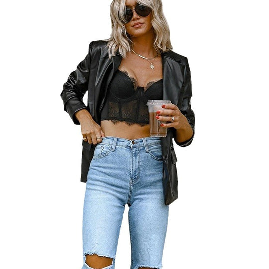 Damen Weit geschnittene Jeans mit auffälligen Destroyed-Details R&B