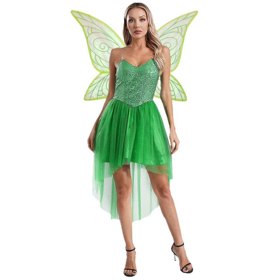 Damen Kostümkleid mit schimmerndem Tüllrock und filigranen Flügeln R&B