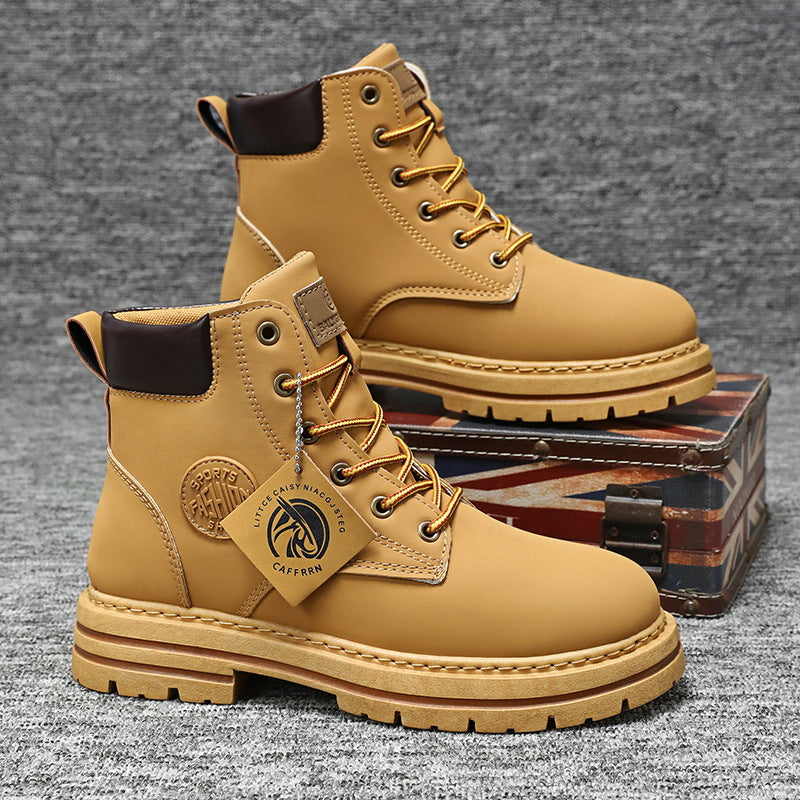 Herren Schnürstiefel aus hochwertigem Leder mit dicker Sohle R&B