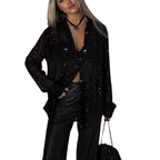 Damen Glitzernde Übergröße Bluse R&B