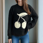 Damen Pullover mit verspieltem Kirschmotiv und weichem Strick R&B
