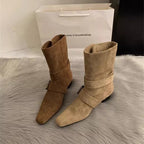 Damen elegante Stiefeletten mit modischem Schnallenverschluss R&B