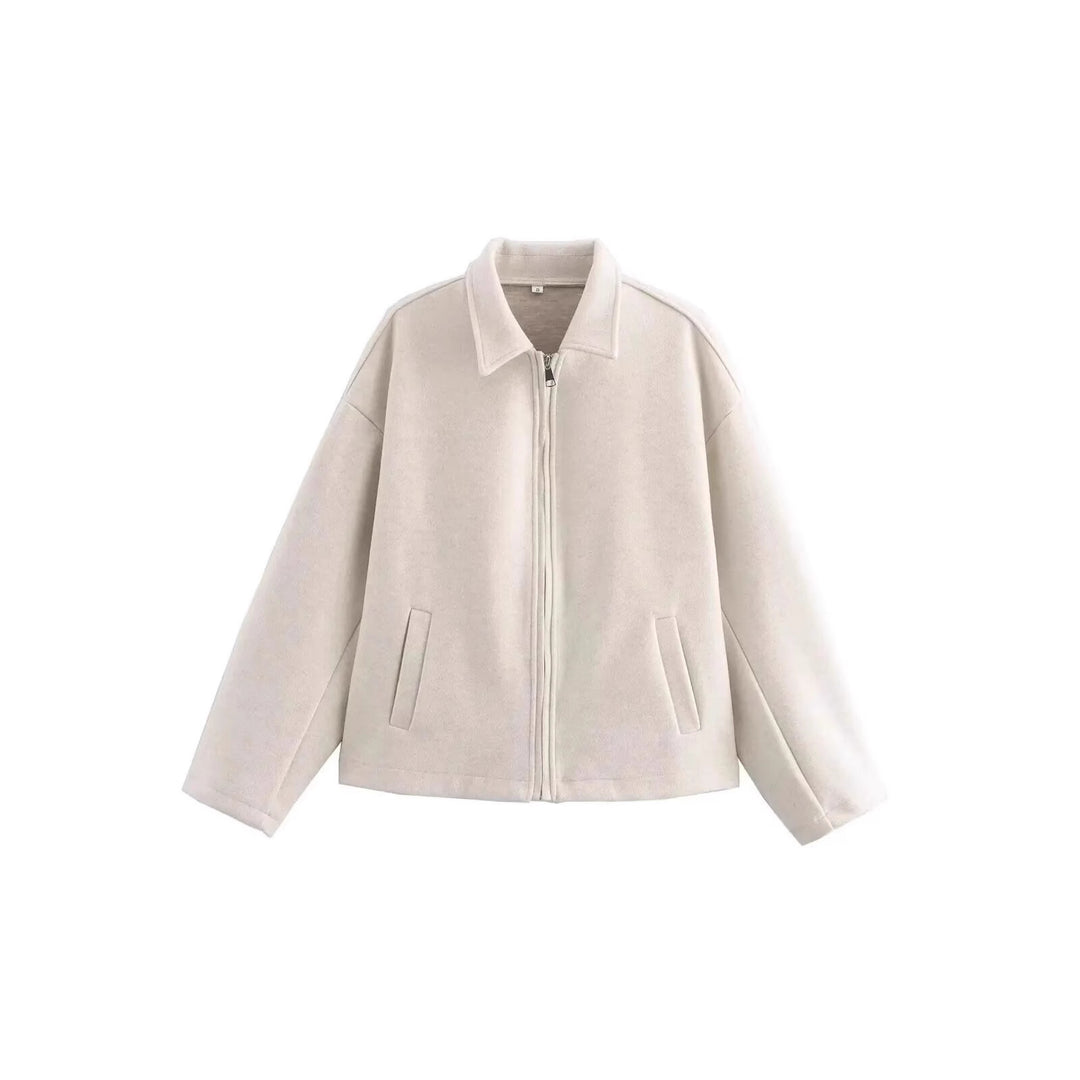 Damen lässige Fleecejacke mit hohem Kragen und praktischen Taschen R&B