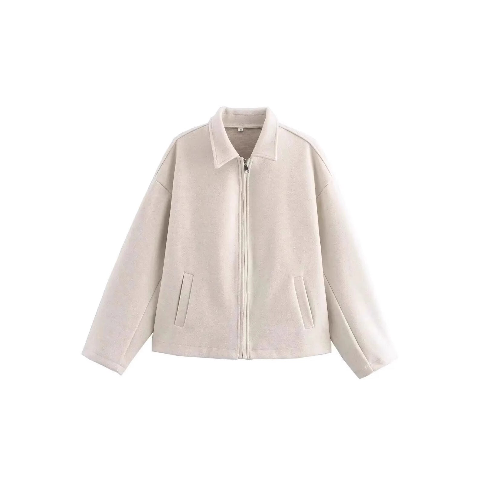 Damen lässige Fleecejacke mit hohem Kragen und praktischen Taschen R&B