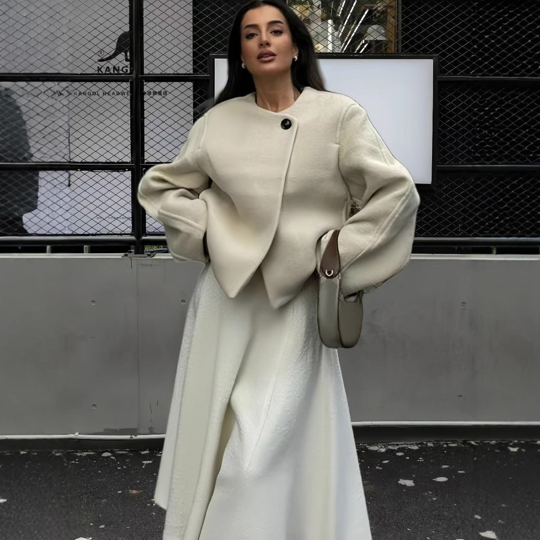 Damen Modische Oversized-Jacke mit strukturiertem Design R&B