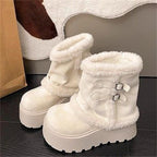 Damen Stiefeletten mit flauschigem Innenfutter und modischen Schnallendetails R&B