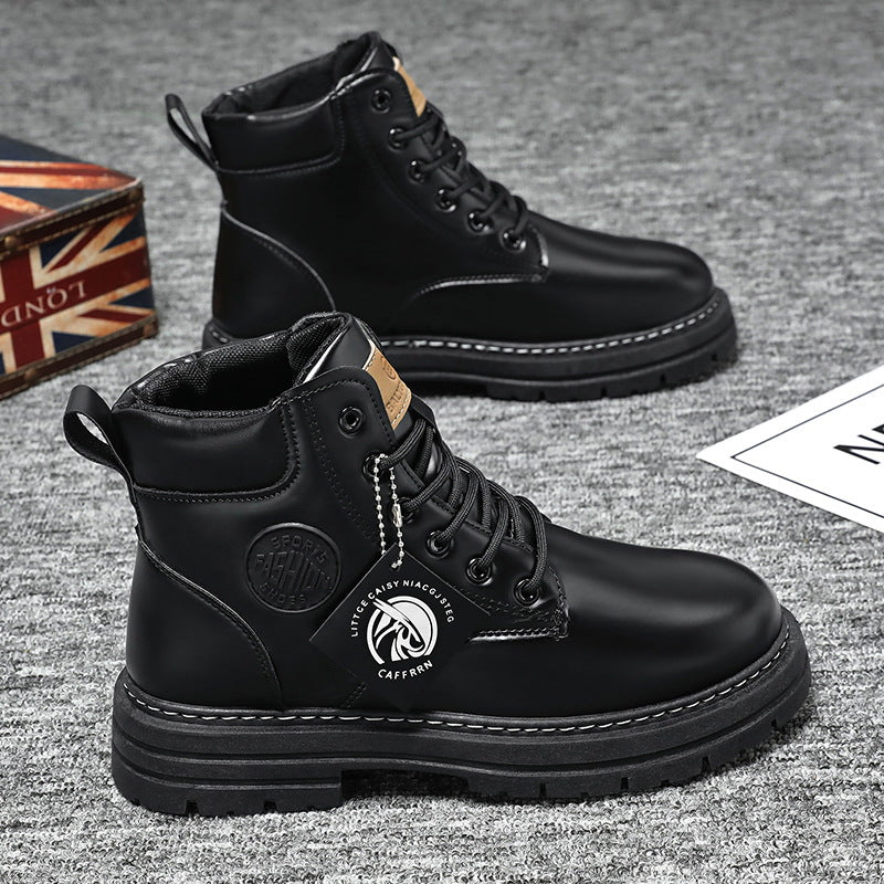 Herren Schnürstiefel aus hochwertigem Leder mit dicker Sohle R&B
