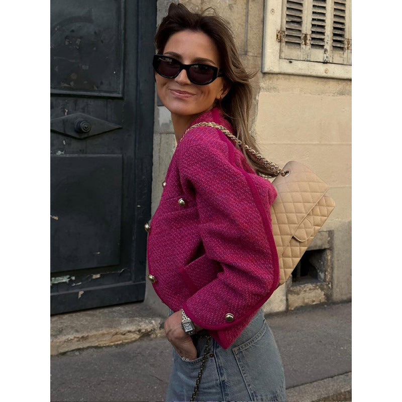 Damen Tweedjacke mit goldenen Knopfdetails R&B