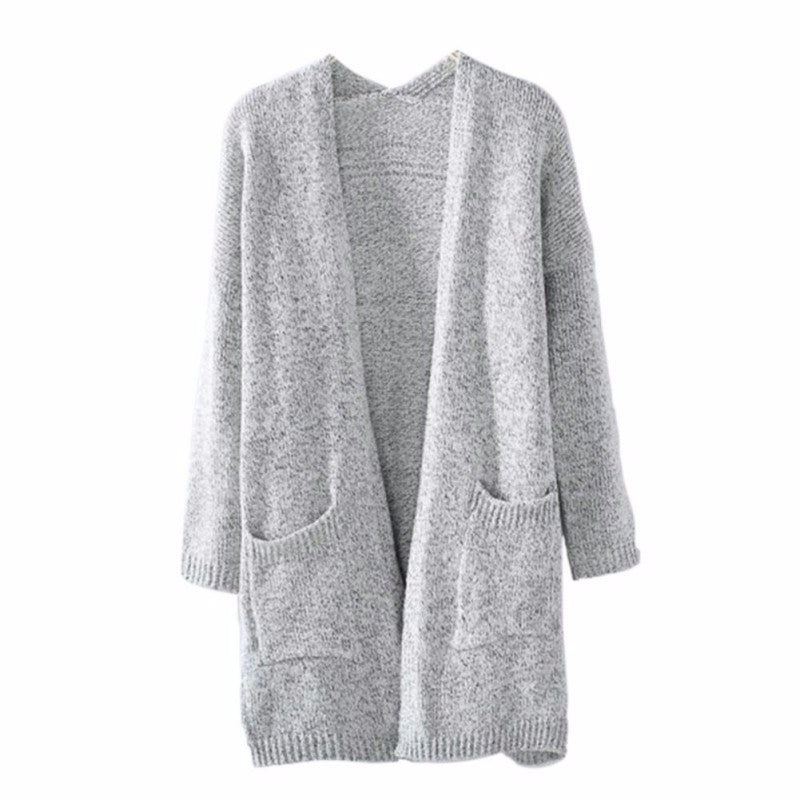 Damen Langstrickjacke mit offenen Ärmeln und praktischen Taschen R&B