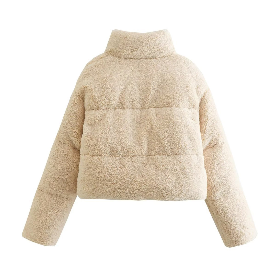 Damen Kuschelige Kurzjacke aus Fleece mit hohem Kragen R&B