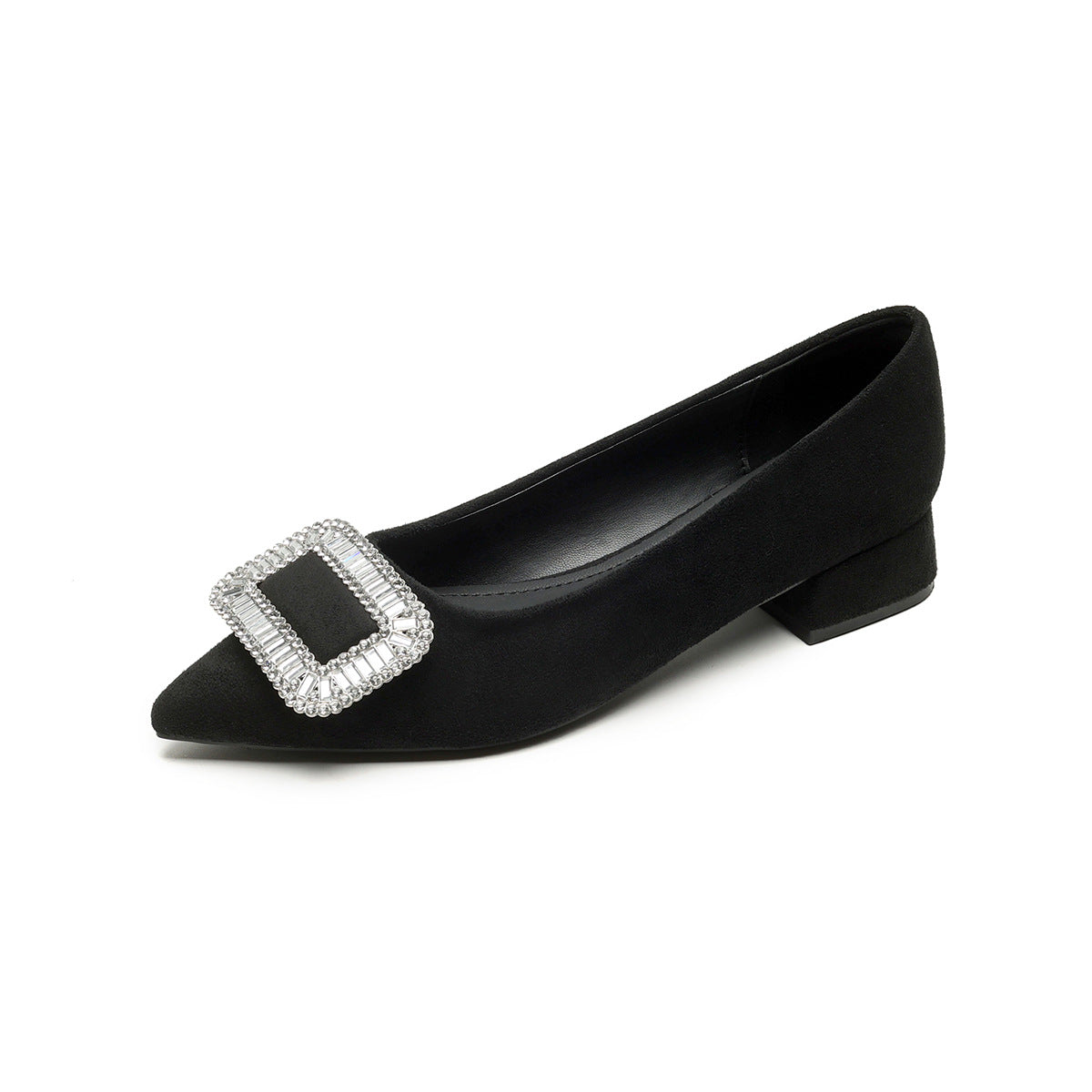 Damen spitze Pumps mit funkelndem Schnallenakzent