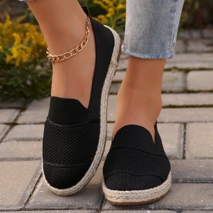 Damen bequeme Slip-Ons mit jute Details R&B