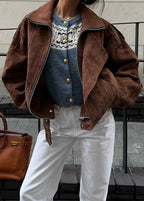 R&B | Wildleder Moto Bomberjacke