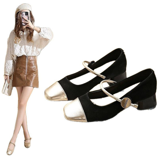 Damen Mary Jane Schuhe mit glänzendem Absatz R&B