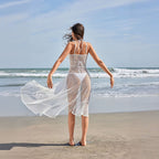 Damen elegante Netz-Strandüberwurf R&B